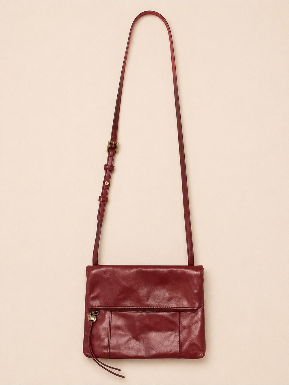 HOBO Sparrow Leather Crossbody Bag Logan Red + Dust Bag